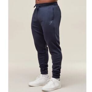 Gymshark Navy Blue Power Wordmark Joggers Size XS